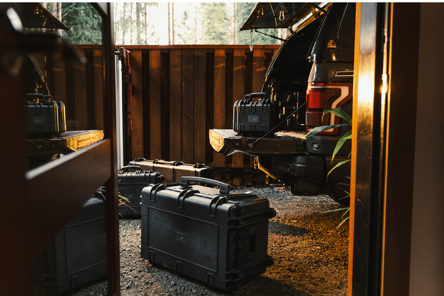 Rugged black storage cases