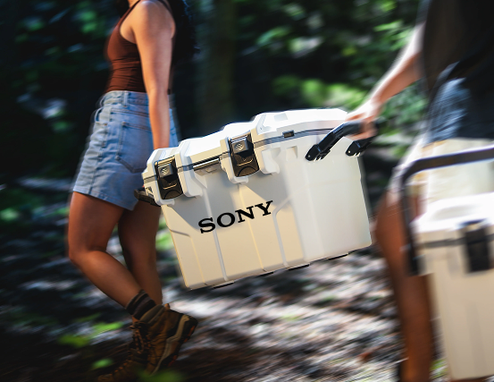 White Hard Cooler Box Sony Logo